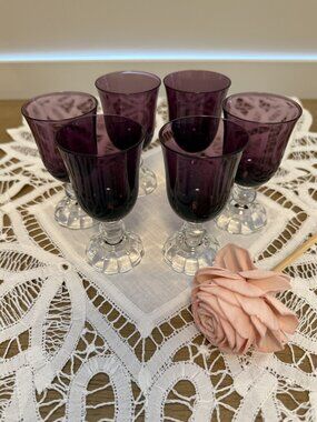 *RARE* Vintage Fostoria Amethyst #4024 Sherry/Cordial Glass Set